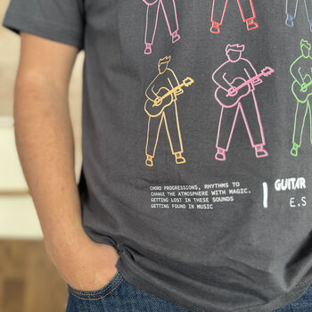 Personalised Guitar Illustrated T Shirt, 4 of 4