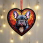 French Bulldog Stained Glass Effect Heart Suncatcher, thumbnail 5 of 7