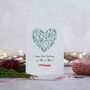 Holly Heart 1st Married Christmas Card, thumbnail 3 of 5