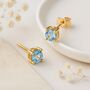 9ct Gold Aquamarine March Birthstone Stud Earrings, thumbnail 1 of 4