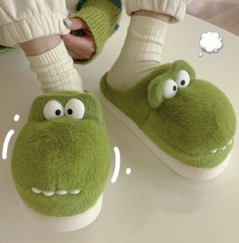 Cute Green Monster Anti Slip Slippers, 4 of 5