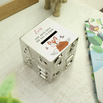 Personalised Woodland Fox Abc Money Box, 2 of 5