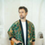Men's Batik Kimono Robe In Green, thumbnail 3 of 7