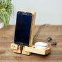 Personalised Phone Stand With Accessories Tray, thumbnail 2 of 9