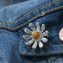 Gold And Silver Daisy Brooch, thumbnail 6 of 12
