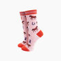 Horse Riding Bamboo Socks In Pink, thumbnail 1 of 4