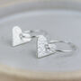 Sterling Silver Textured Heart Charm Hoops, thumbnail 1 of 10