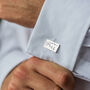 Personalised Childs Drawing Silver Rectangle Cufflinks, thumbnail 4 of 6