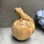 Hand Carved Wooden Gecko On Egg Ornament Figurine Gift, thumbnail 4 of 12