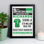 Personalised Football Signing Newspaper Framed Print, thumbnail 7 of 9