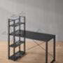 Computer Desk With Storage Shelves Industrial Style, thumbnail 10 of 12