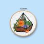 Pumpkin Terrarium Cross Stitch Kit, thumbnail 1 of 10