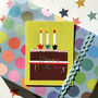 Mini Green Happy Birthday Cake Card, thumbnail 4 of 5