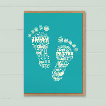 New Baby Card ‘Baby Boy Feet’, 4 of 5