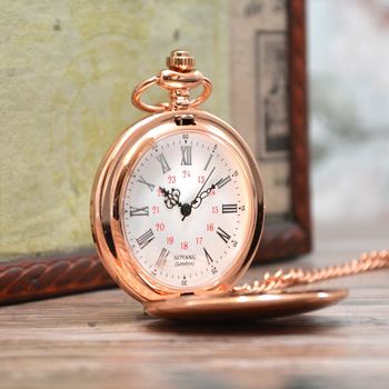 Engraved Pocket Watch Rose Gold In Box, 3 of 3
