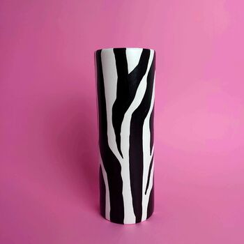 Zebra Print Hand Painted Tall Vase, 3 of 9