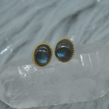 Labradorite Sterling Silver Stud Earrings, 4 of 8