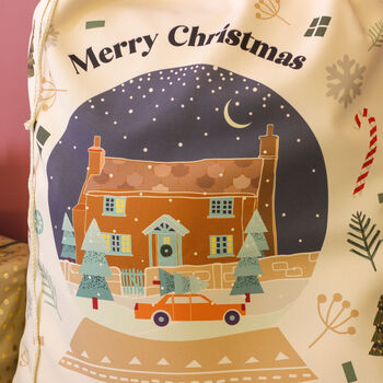 Personalised Snow Globe Christmas Santa Sack Gift, 5 of 6