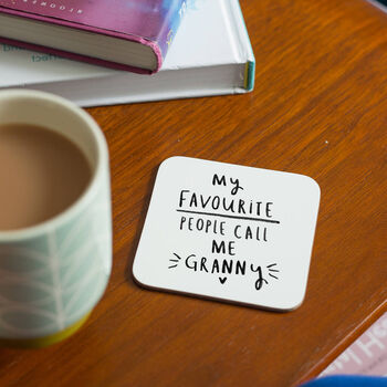 Favourite People Call Me Grandma / Grandad Coaster Set, 2 of 12