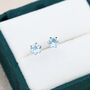 Genuine Blue Topaz Stud Earrings In Sterling Silver, thumbnail 5 of 11