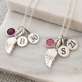 Angel Wing Birthstone Necklace, 10 of 10