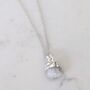 June Birthstone Necklace, Moonstone, Silver Plated, thumbnail 1 of 5