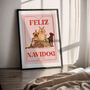 Feliz Navidog, Christmas Dog Art Print, thumbnail 5 of 12