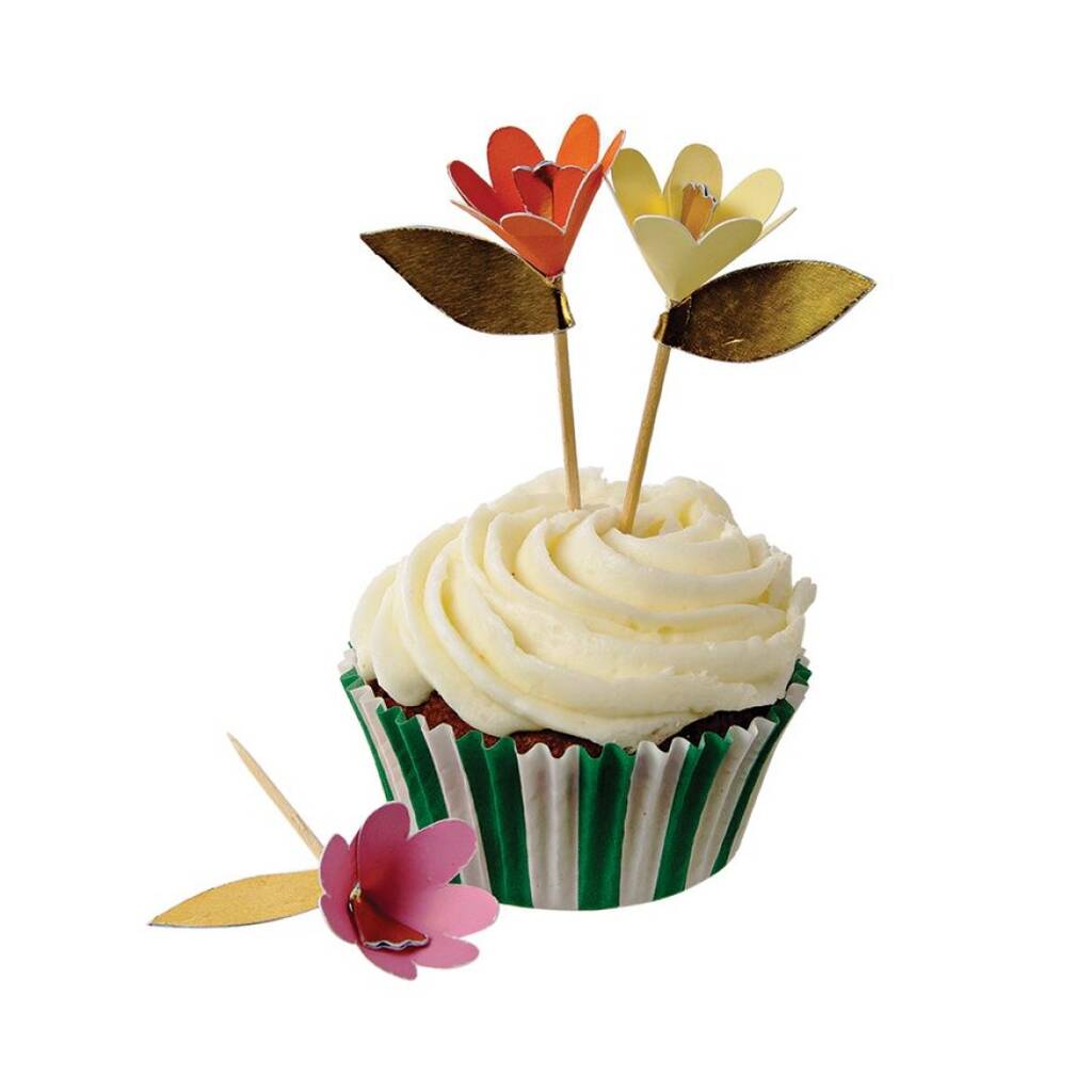 Fancy Flowers Cupcake Wrappers And Toppers Cupcake Kit By Bunting Barrow