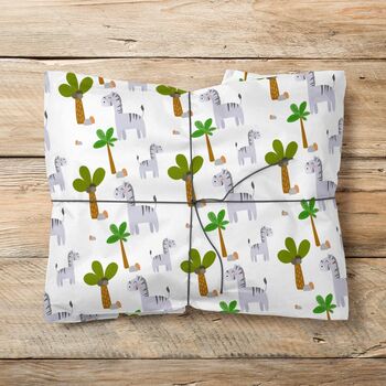 Zebra Safari Gift Wrapping Paper Roll Or Folded, 3 of 3