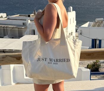 Custom 'Just Married' Embroidered Tote Bag, 2 of 2