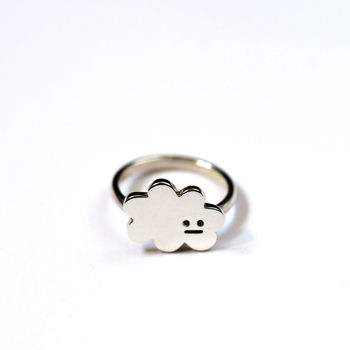 Cloud Ring With Black Diamond Eyes, 4 of 7