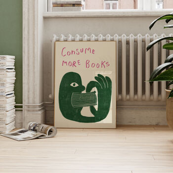 Consume More Books Wall Art Print, 10 of 12