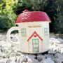 Ceramic Cottage House Mug With Lid, thumbnail 4 of 4