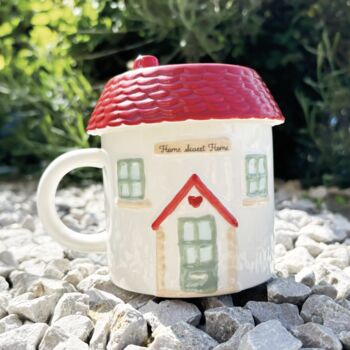 Ceramic Cottage House Mug With Lid, 4 of 4