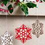 Wooden Snowflake Christmas Decoration, thumbnail 2 of 9