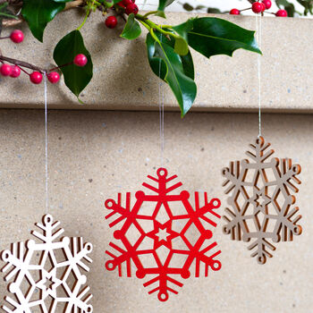 Wooden Snowflake Christmas Decoration, 2 of 9