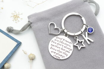 Good Friends Are Like Stars, Personalised Keyring, 8 of 11