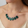 Green Teardrop Crystal Pendant Necklace, thumbnail 2 of 3