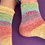Personalised Rainbow Chenille Bed Socks, thumbnail 2 of 3