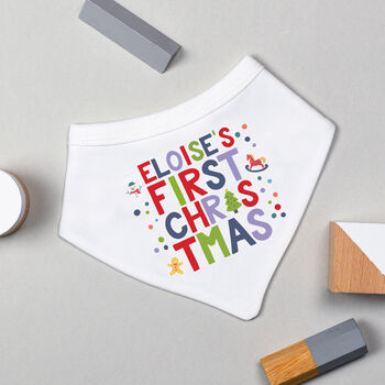 Personalised Any Wording Baby First Christmas Babygrow, 10 of 11