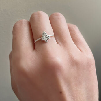 Sterling Silver Mini Christmas Tree Ring, 3 of 11