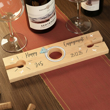 Personalised Engagement Champagne Flutes And Bottle Butler Gift Set, 2 of 6