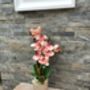 Large Peach Artificial Silk Orchid, thumbnail 1 of 7