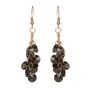 Long Gold Plated Navy Crystal Bead Cluster Earrings, thumbnail 3 of 5