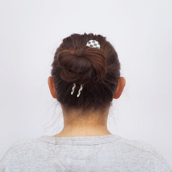 Ocean Checker Hair Pin, 5 of 9