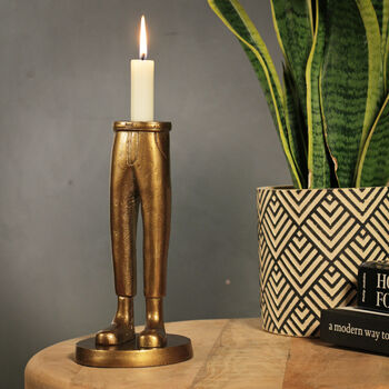 Gold Trouser Candle Holders Small And Large, 3 of 6