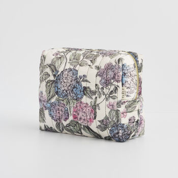Hydrangea Large Quilted Makeup Bag, 3 of 7