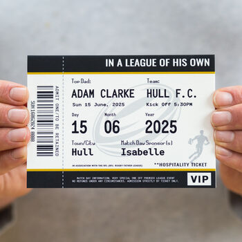 Personalised Rugby Ticket Card For Dad, 4 of 5