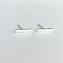 Sterling Silver Bar Stud Earrings, thumbnail 3 of 5