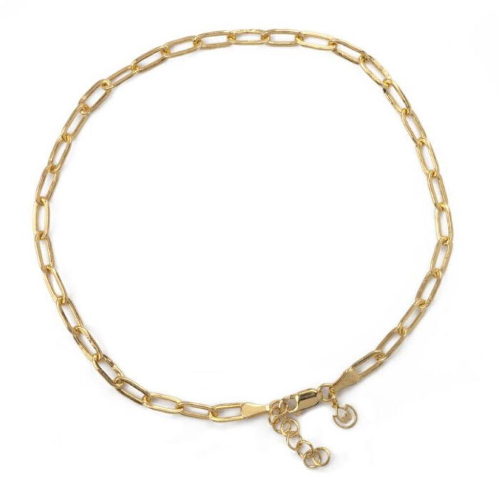 Paper Clip Anklet In Gold Plated, 1 of 2